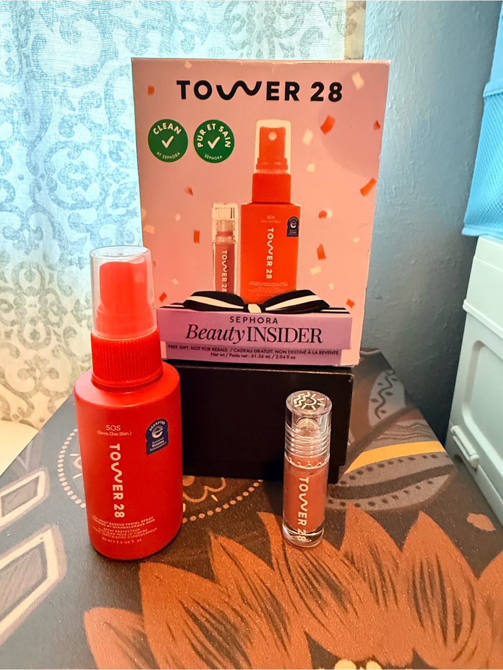 Tower 28 Setting Spray & Lip Gloss Duo - Coral Orange